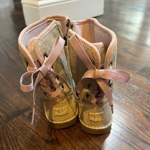 ugg glitter boots gold / silver size 10 toddler